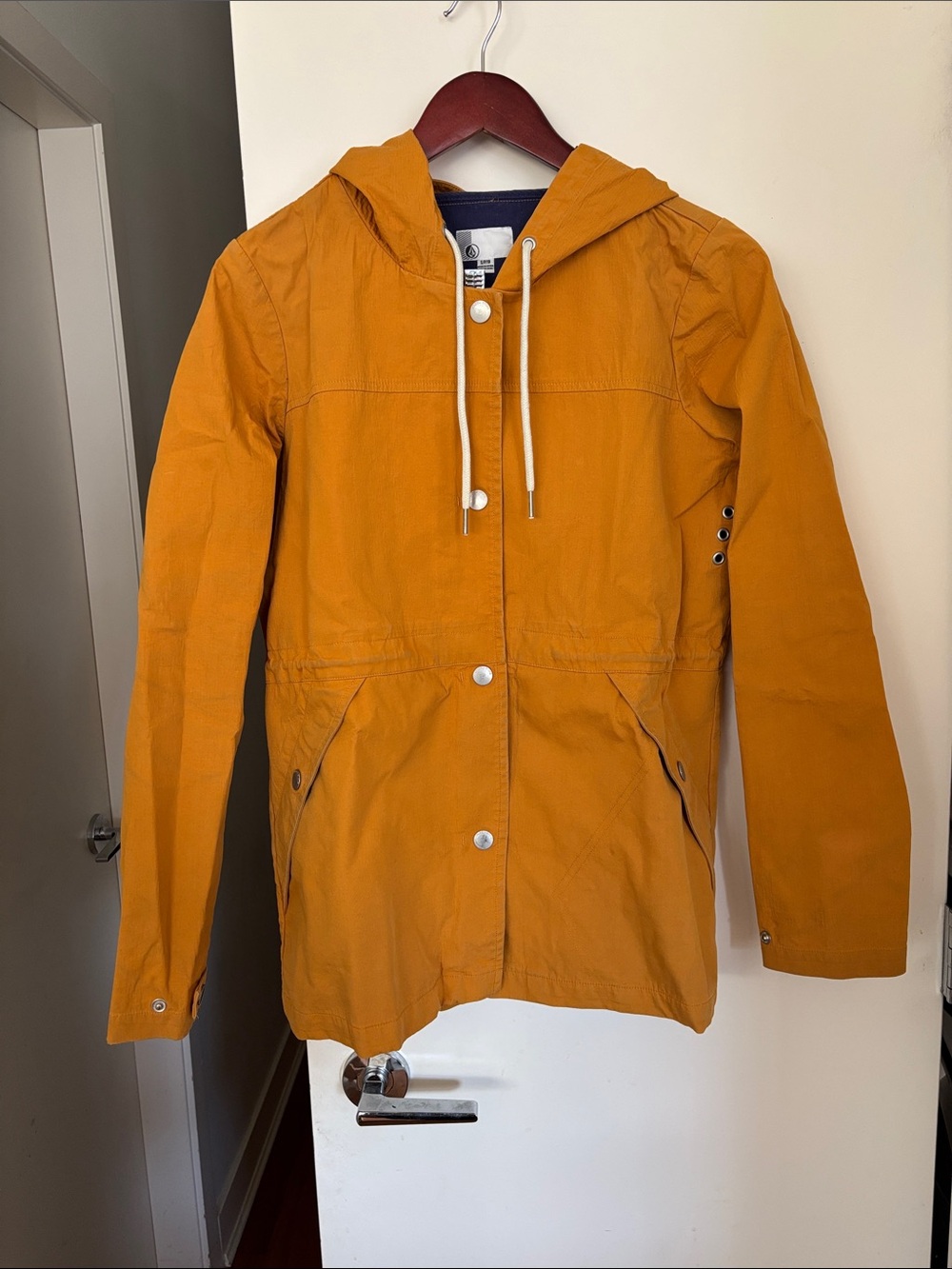 Volcom Mustard Yellow Lightweight Hooded Parka Jacket - Women's S
